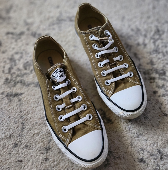 Olive Green Converse Sneakers - Picture 2 of 6